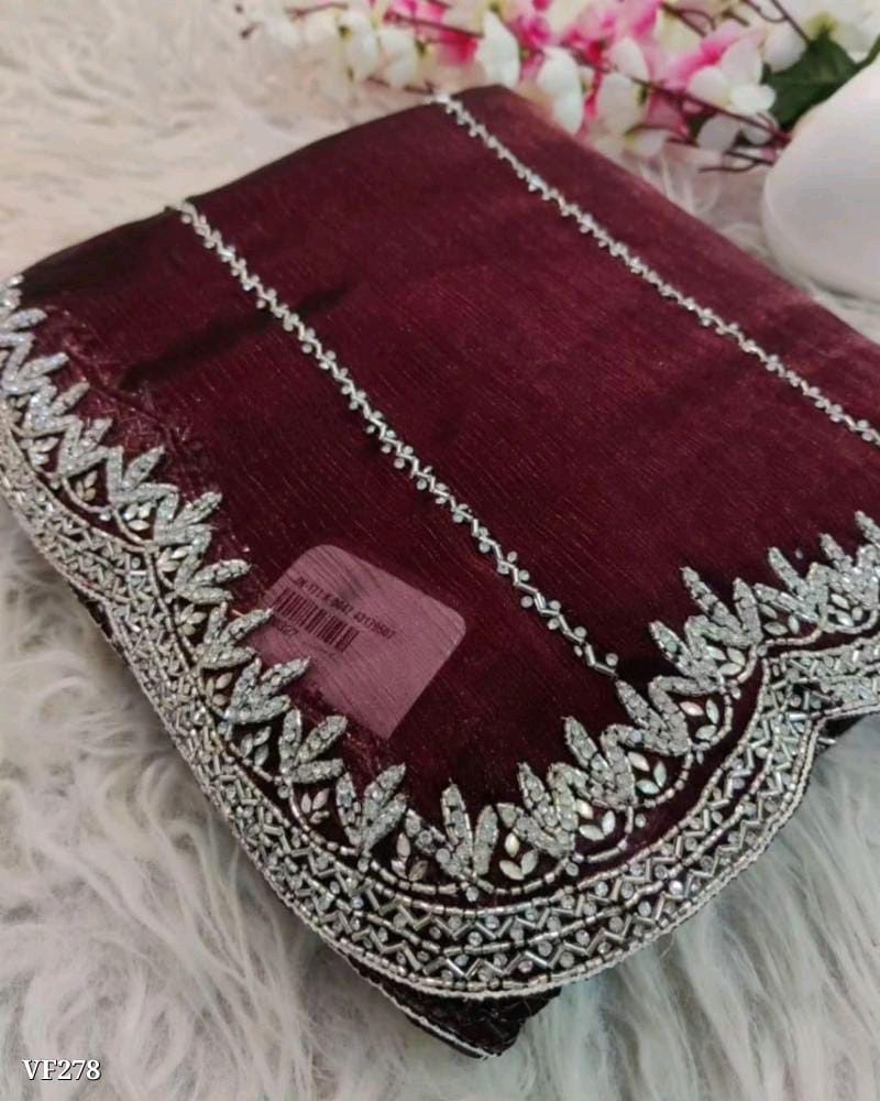 Jimmy Choo Saree Heavy Dimond Work Ready To Wear