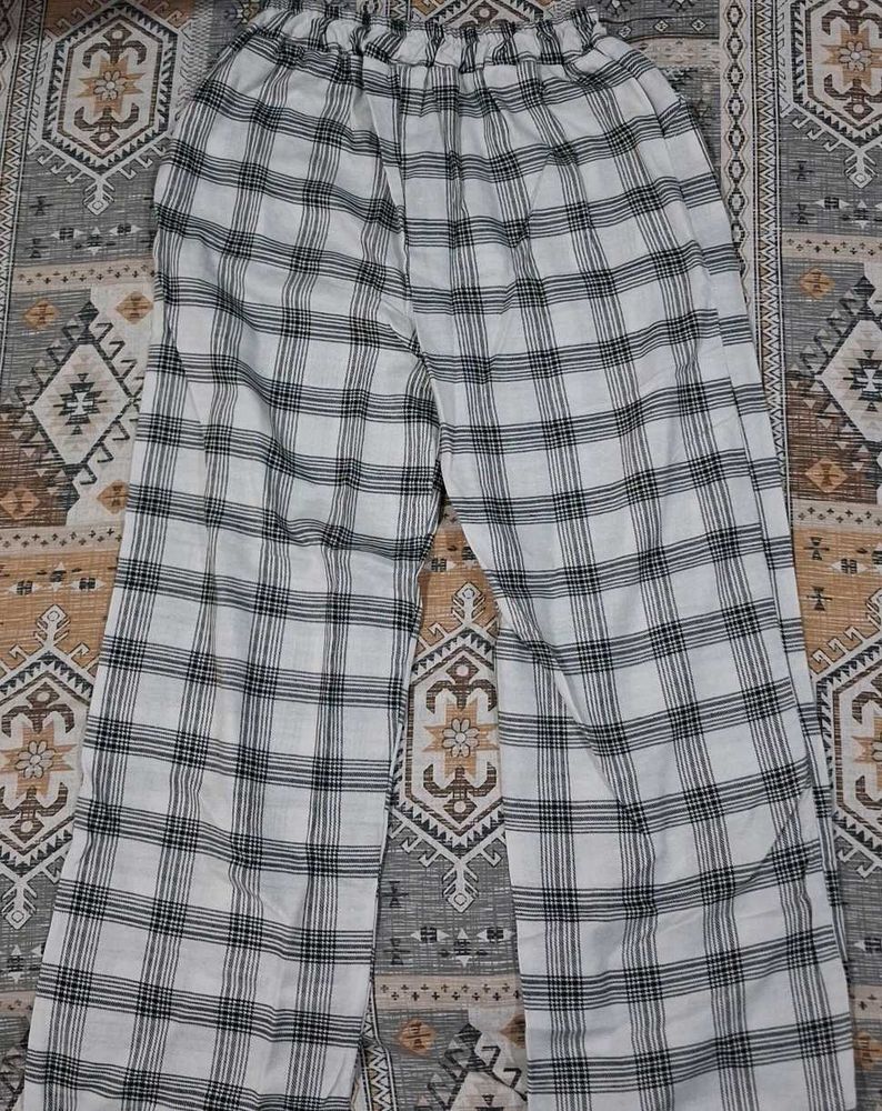 Plaid Wide Leg Pants