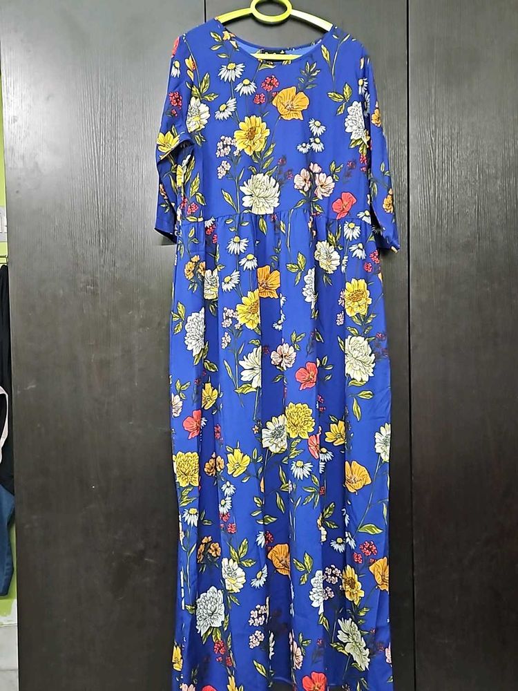Blue Floral Maxi Dress