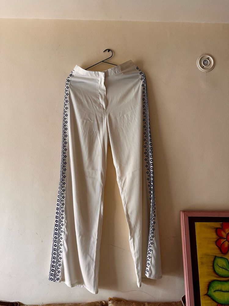 High Waisted Embroidered Pants