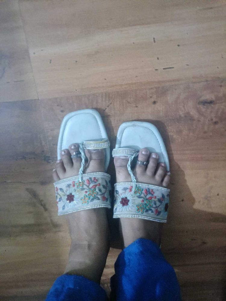 Floral Embroidered Flats