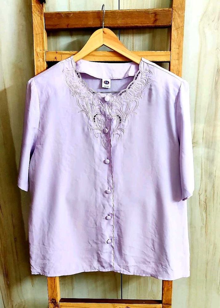 Embroidered Lavender Top Size-42-44