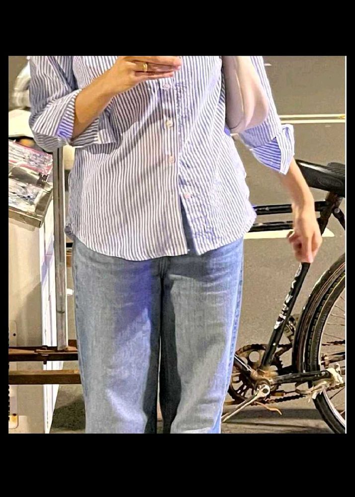Blue And White Striped Shirt