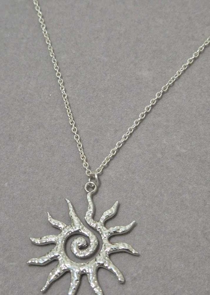 Anti Tarnish Silver Sun Pendant