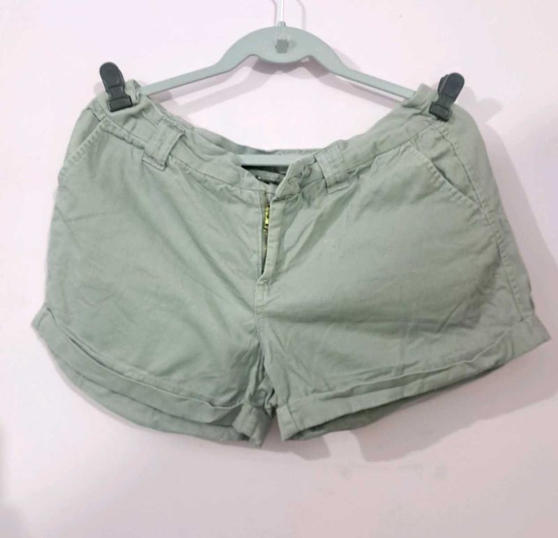 Grey Cotton Shorts