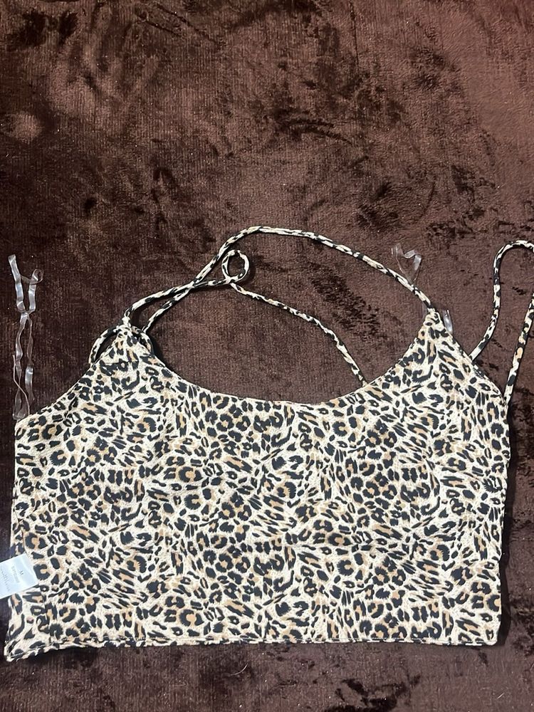 Leopard Print Cami Top backless