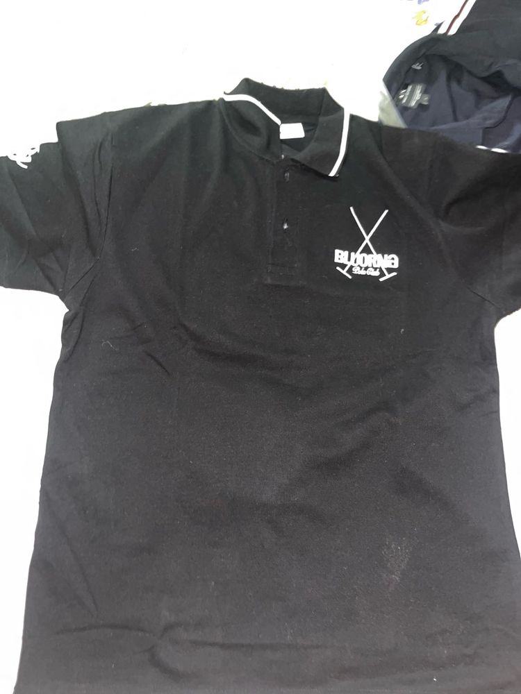 BLUORNG MENS BLACK POLO TSHIRT