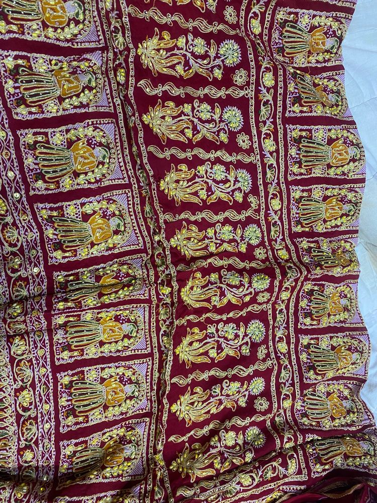 Heavy Work Gujarati Chunri Saree