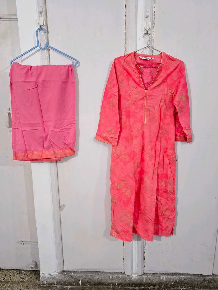 Biba Pink Kurta Set