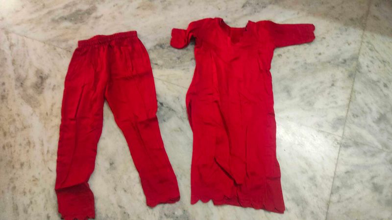 Red Kurta Set