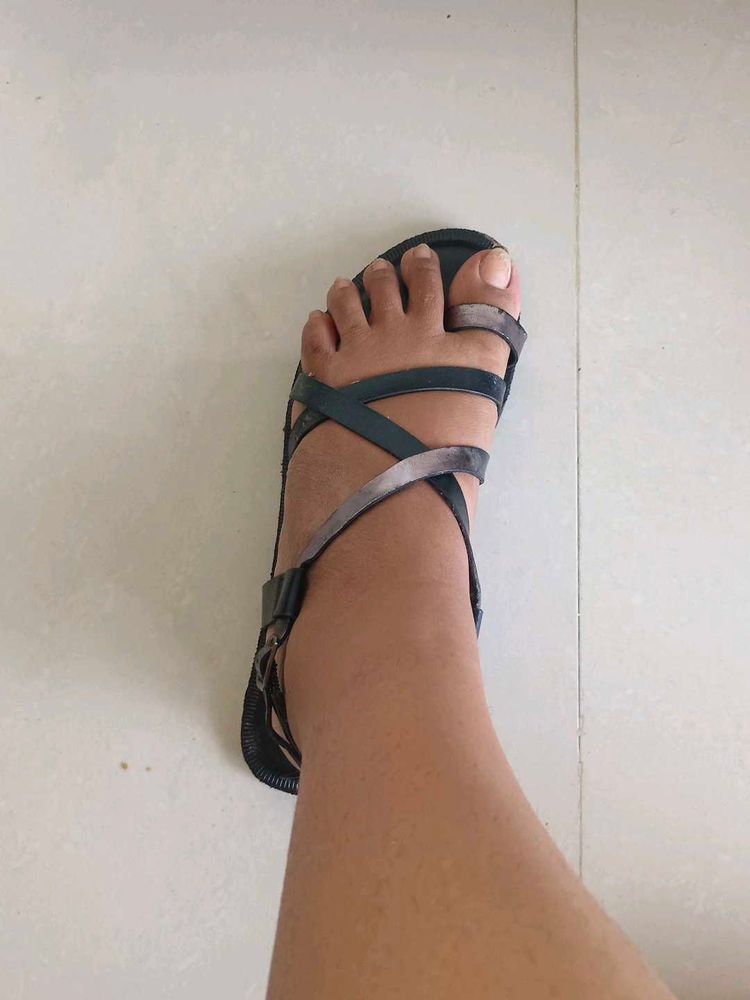Mochi Black Strappy Sandals