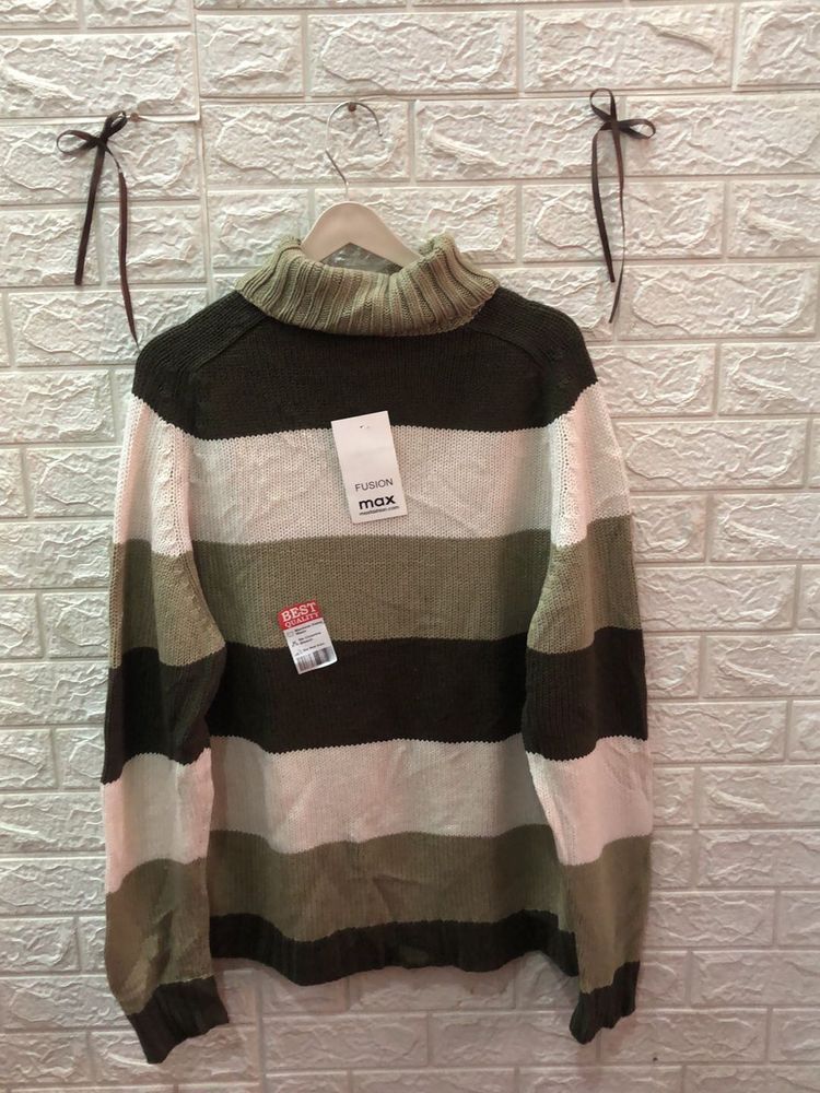 Fusion Max Striped Turtleneck Sweater