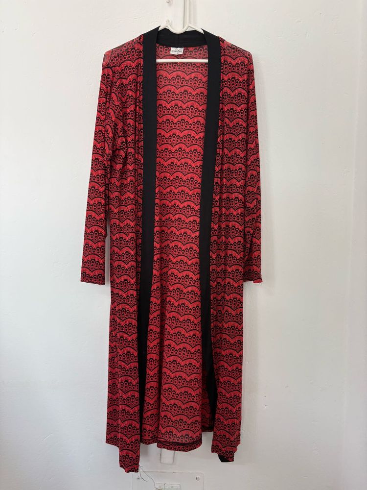 Red &amp; Black Duster Cardigan