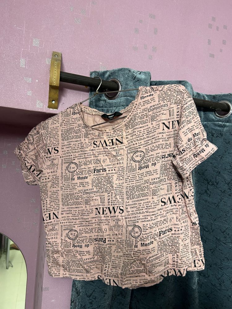 Newspaper Print T-Shirt