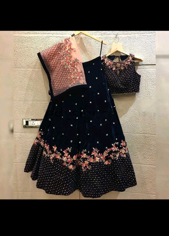 Embroidery Black Lehanga