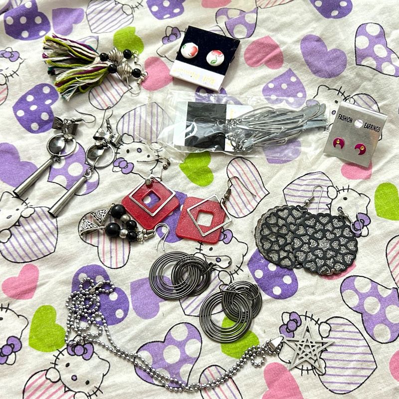 10 ITEMS SALE | 9 EARINGS &amp; 1 Necklace