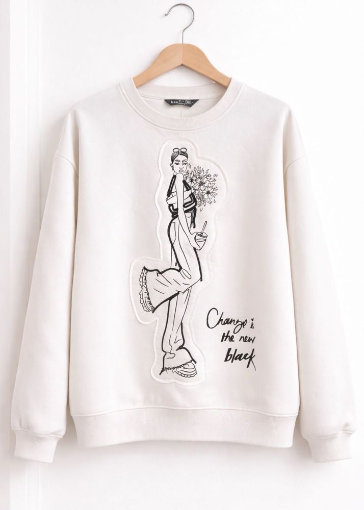 Graphic Print Pullover Sweater