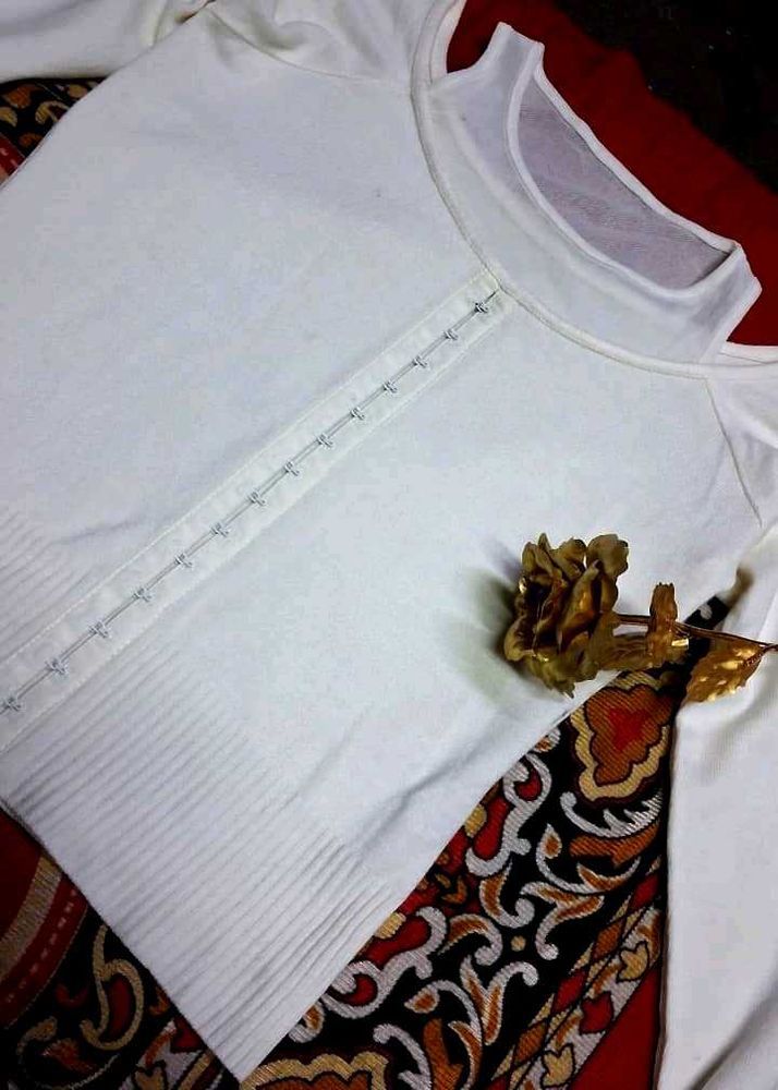 cream long sleeved top