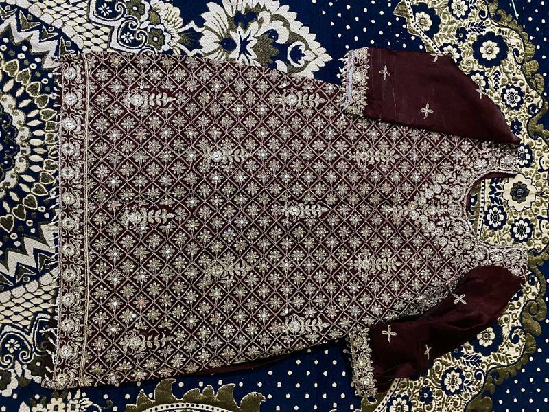 Maroon Embroidered Pakistani Suit