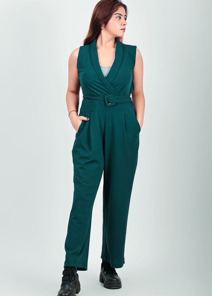 Emerald Green Sleeveless Jumpsuit