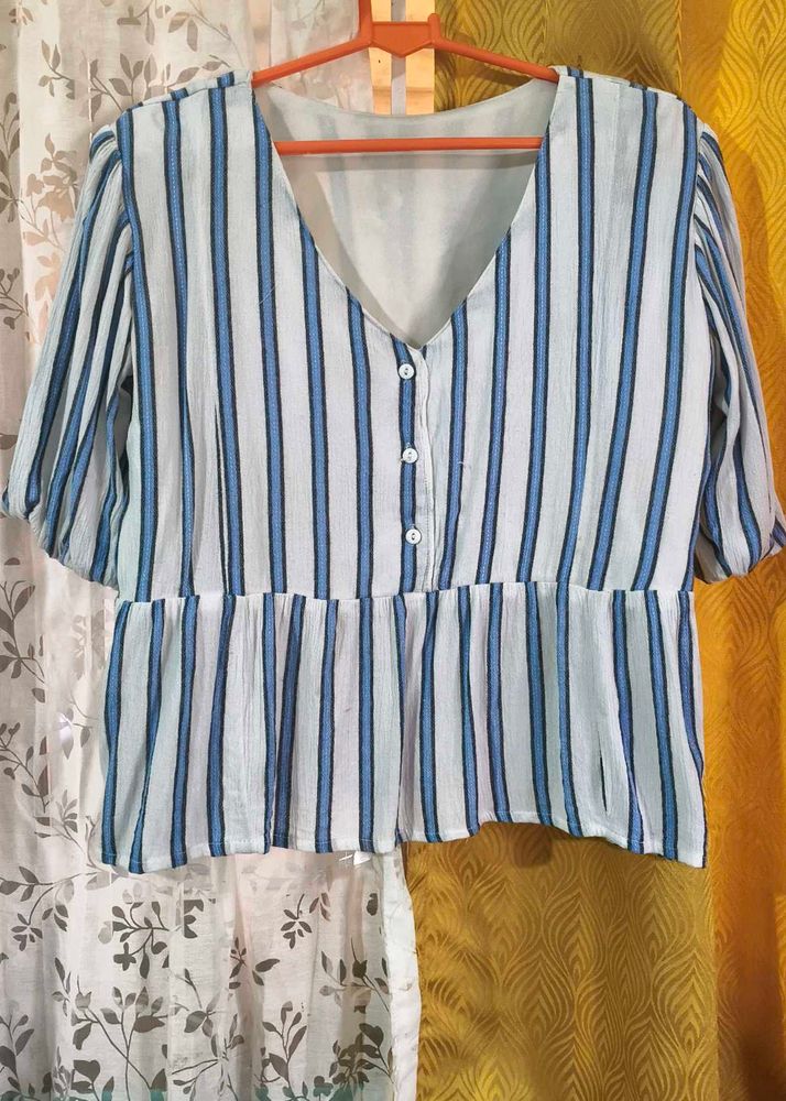 Striped Peplum Top