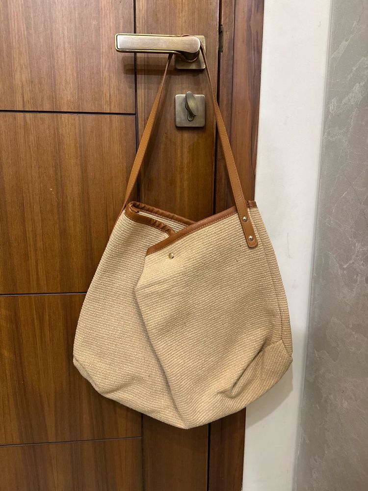 Super Cool Jute Kinda Hobo Tote Bag