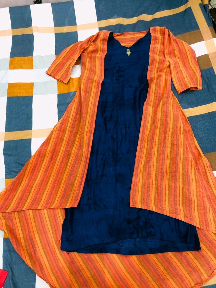 Orange Long Frock Kurti ❤️