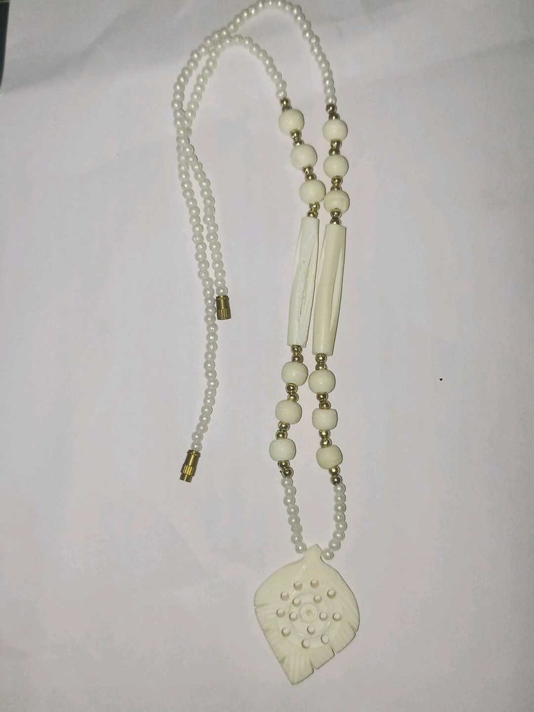Vintage Leaf Pendant Beaded Necklace, Earrings