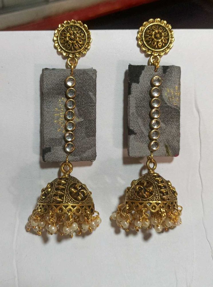 Grey Long Earrings