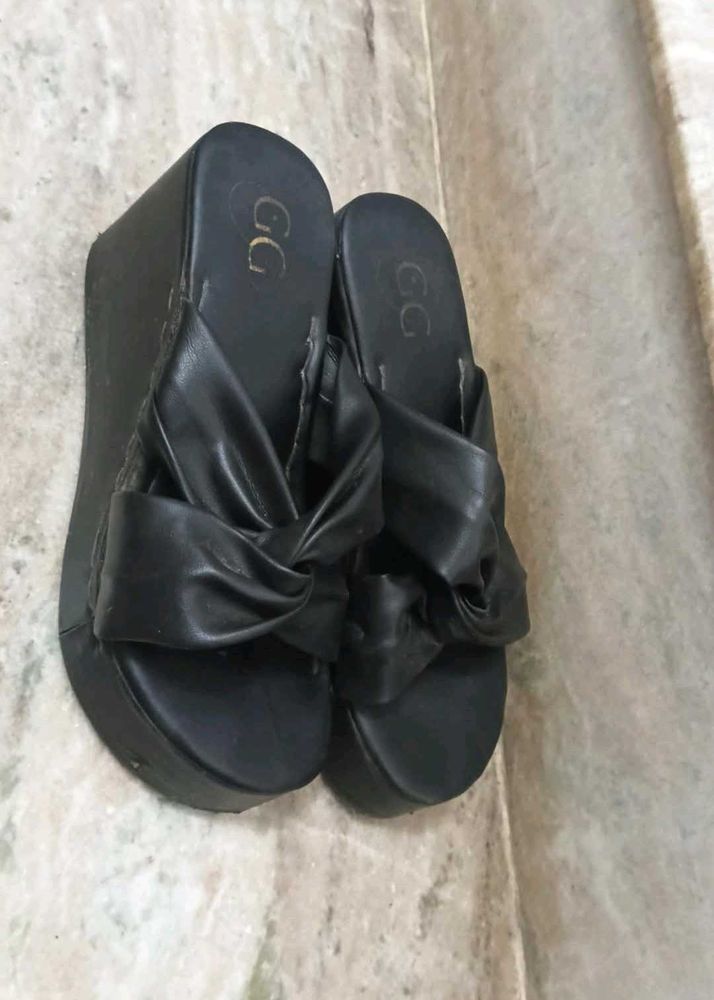 Black Platform Sandals/ Wedges brand new