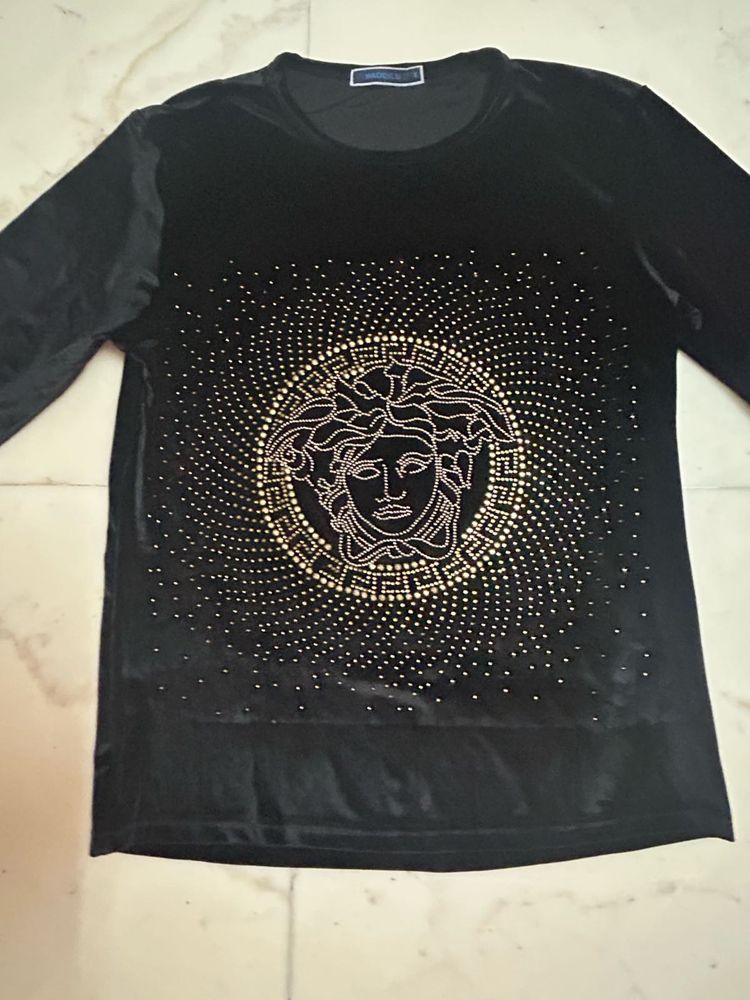 Versace Style Black T-Shirt