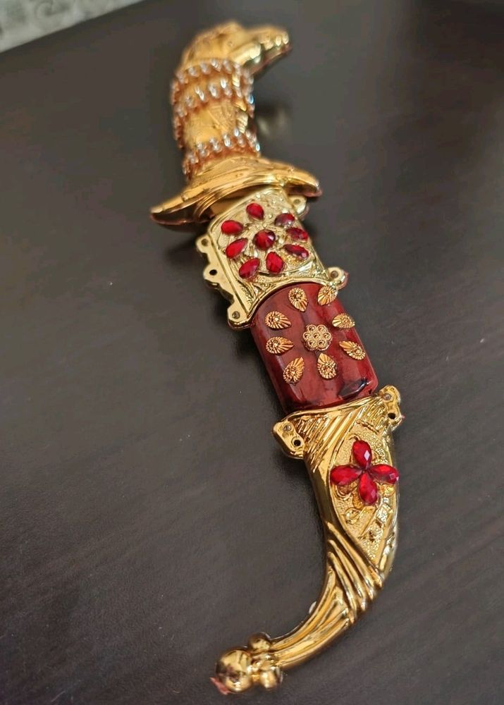 Golden &amp; Red Rajputana Royal Katar 4 Groom+Freebie