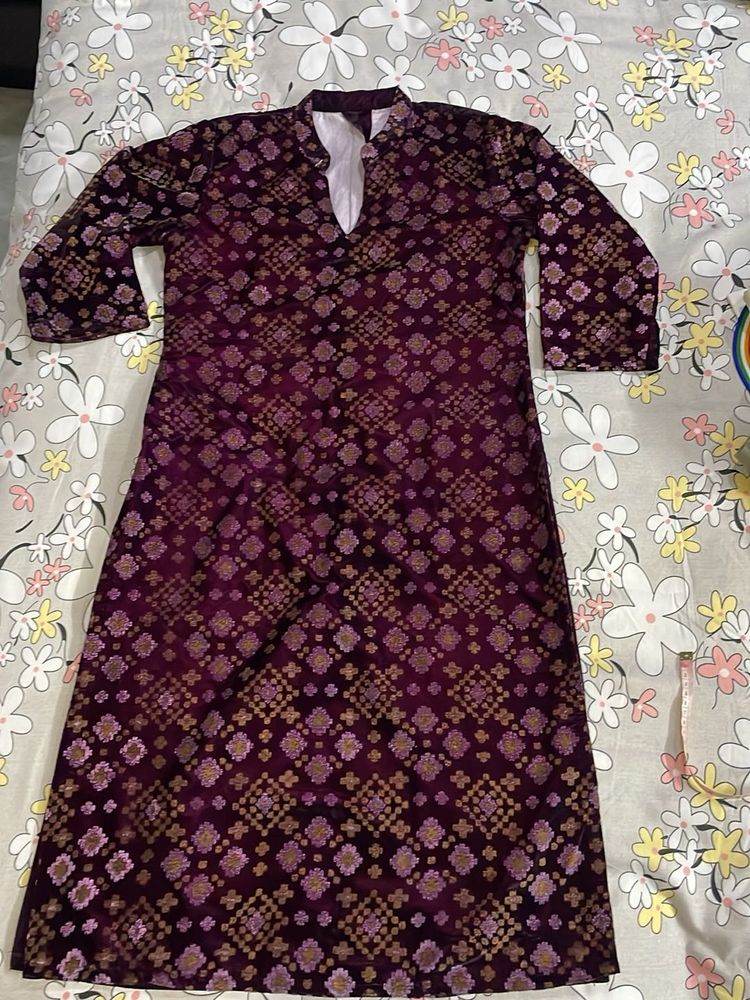 Purple Patterned Kurti