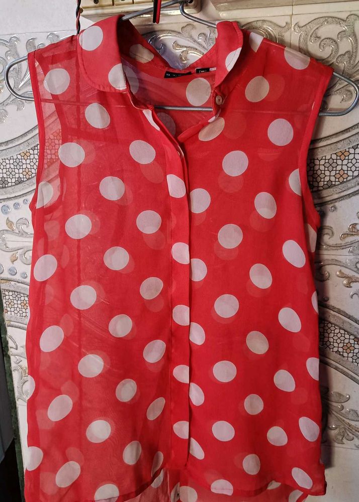 Beautiful Polka Dotted Shirt With Buttons