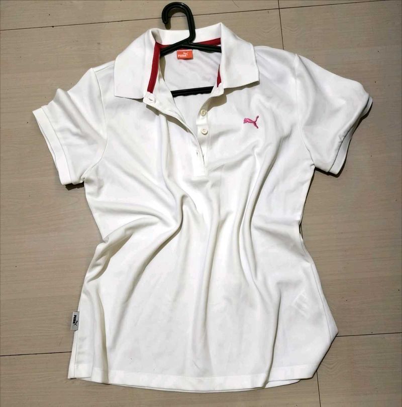 Puma White Polo Top