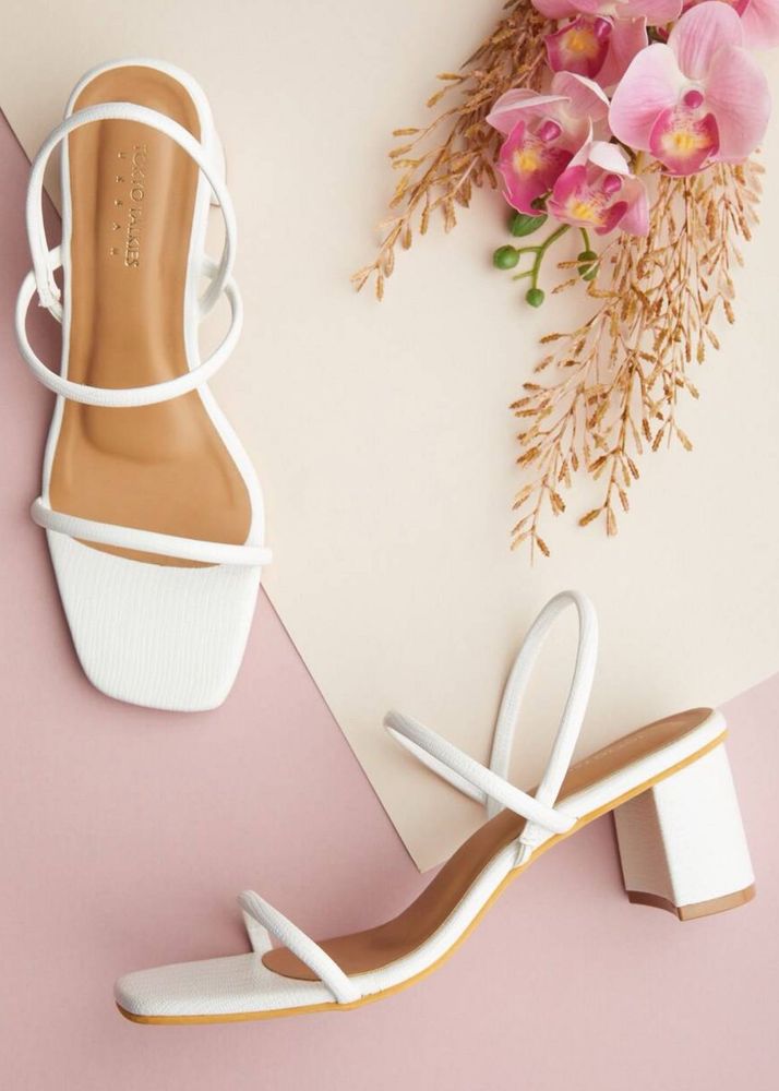 White Strappy Heels