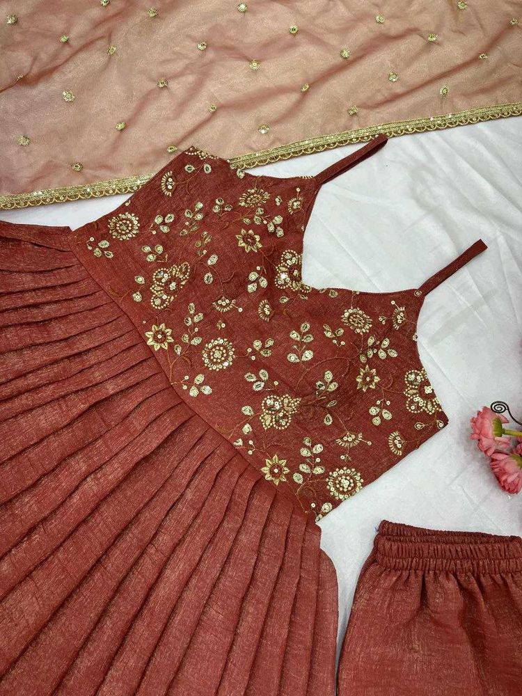 Party Wear Look GownDupatta in Embroidery Sequence
