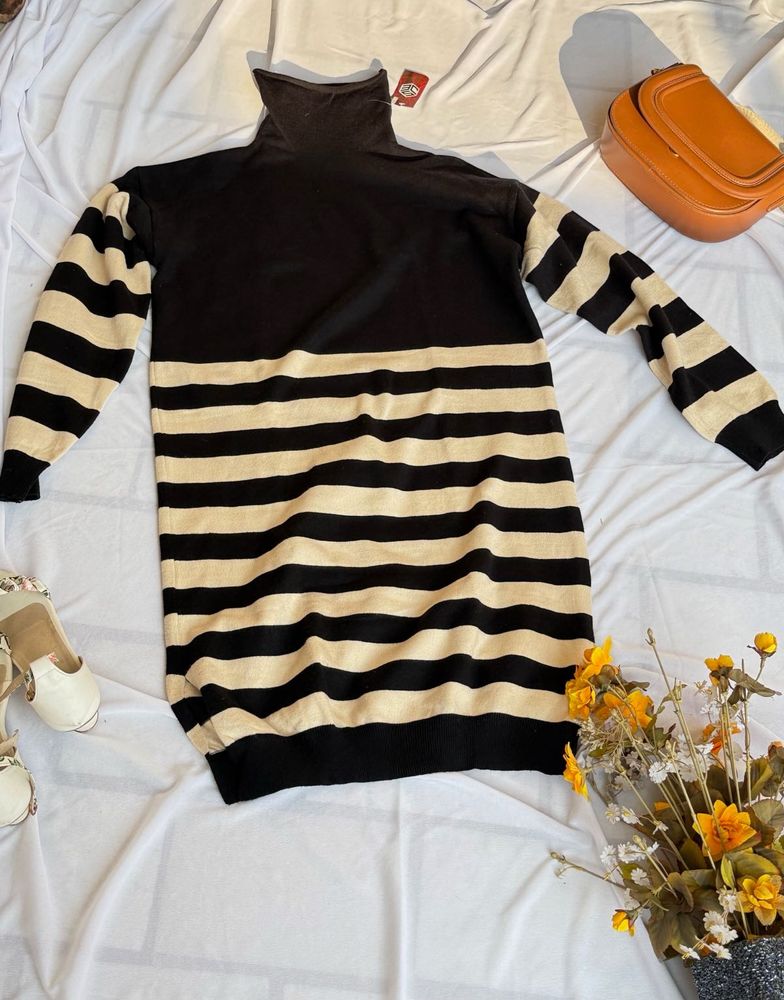 Striped Turtleneck Dress