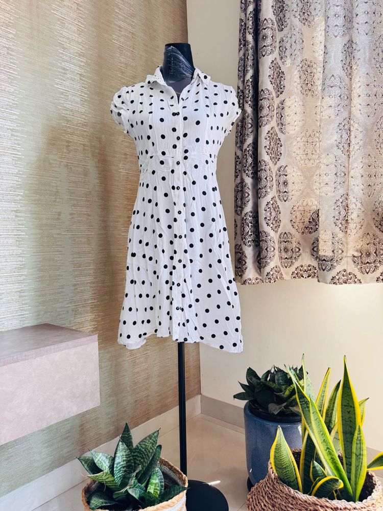 Polka Dot A Line Dress