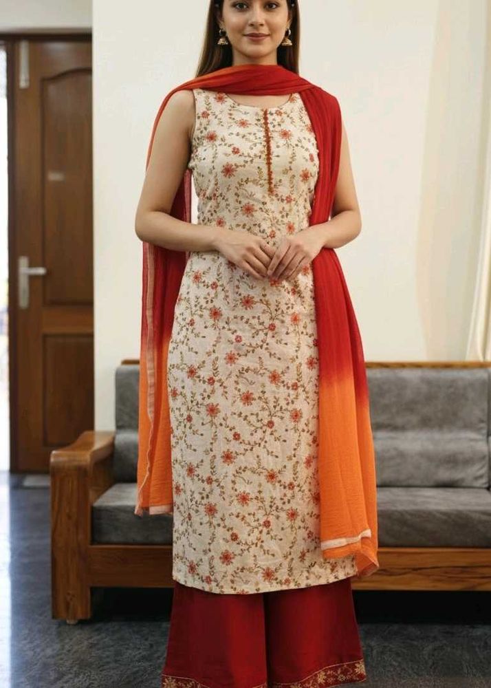 Elegant Floral Print Kurta Set