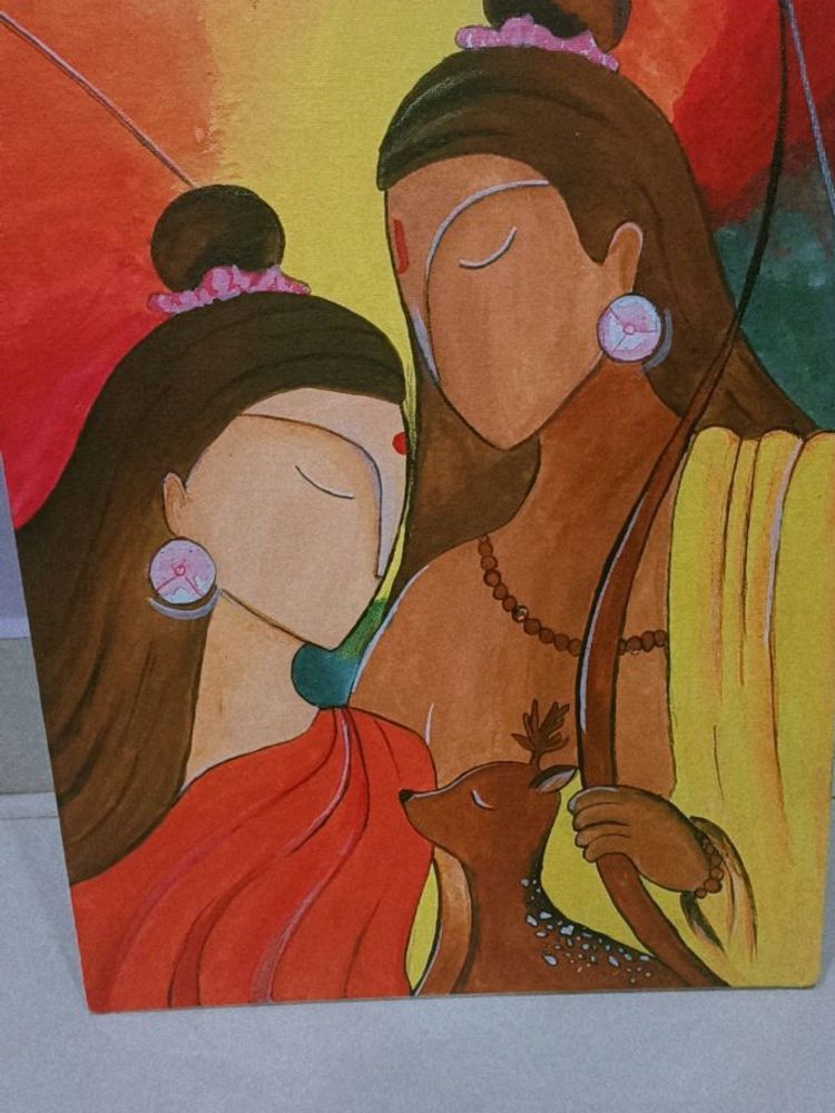 Handmade Sita Ram Wall Hanging Photo Frame