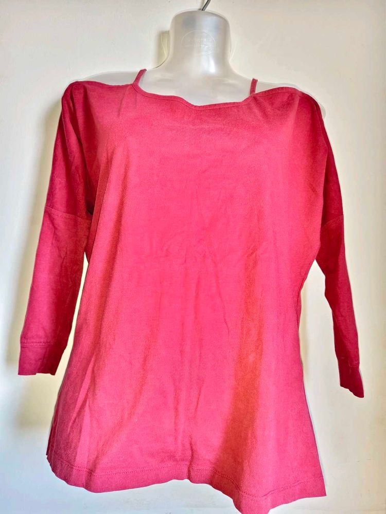 🎊Buy 1, Get 1 Free🎁Maroon 3/4 Sleeve Top