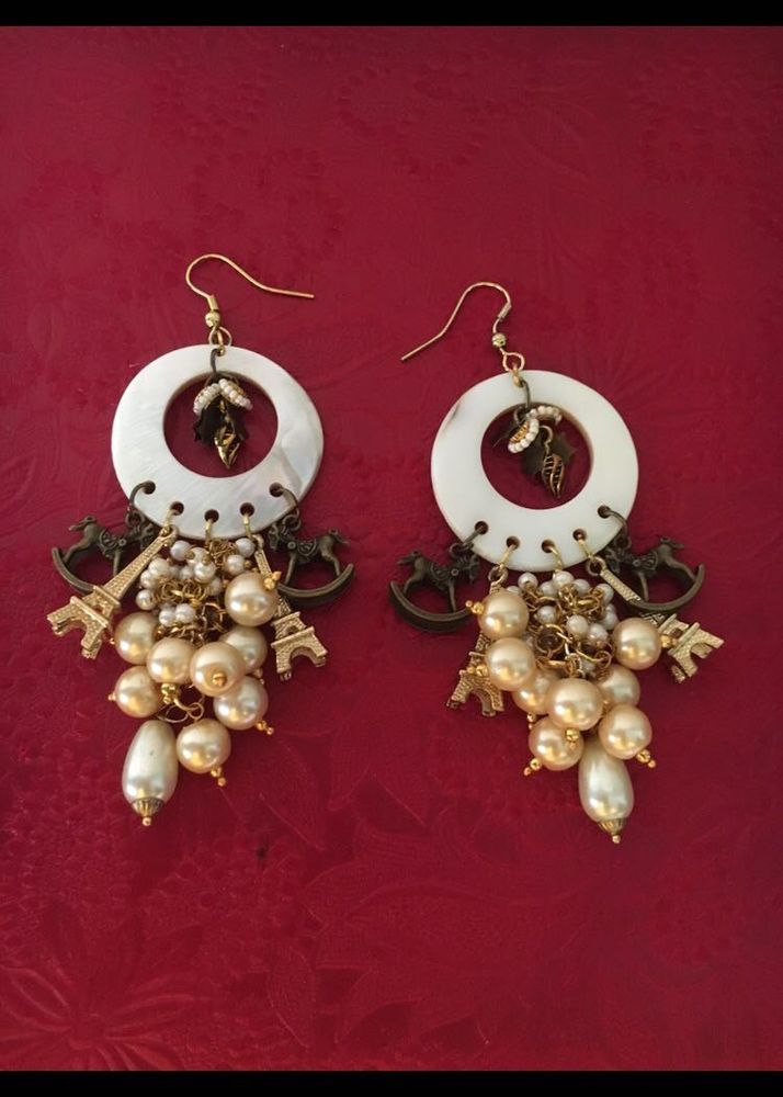 Mother of pearl ooak Charm Earrings