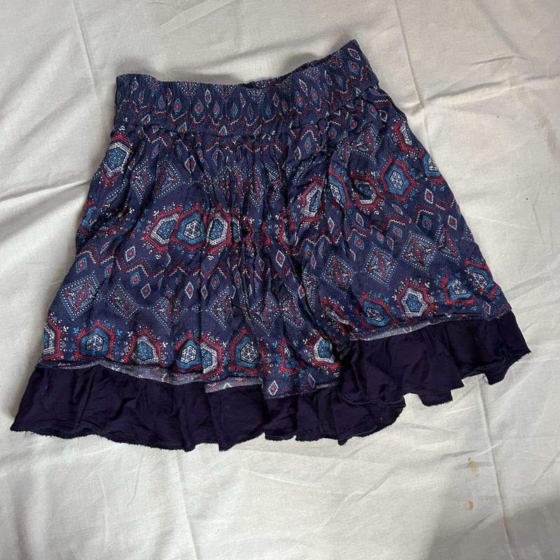 Patterned Mini Skirt