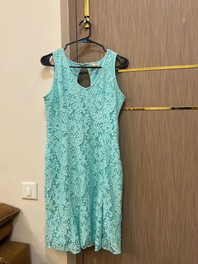 Mint Lace Sleeveless Dress