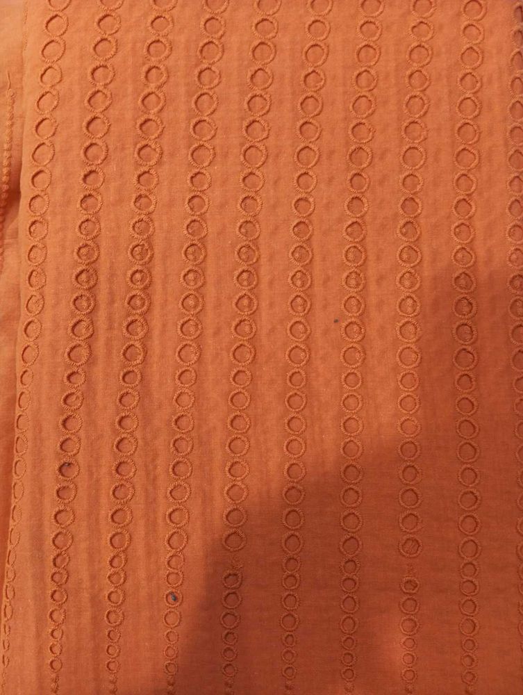 2 Meter Orange Eyelet Chicken Fabric
