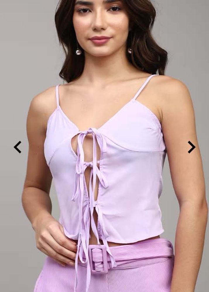 Stylish Lavender Tie-Up Top