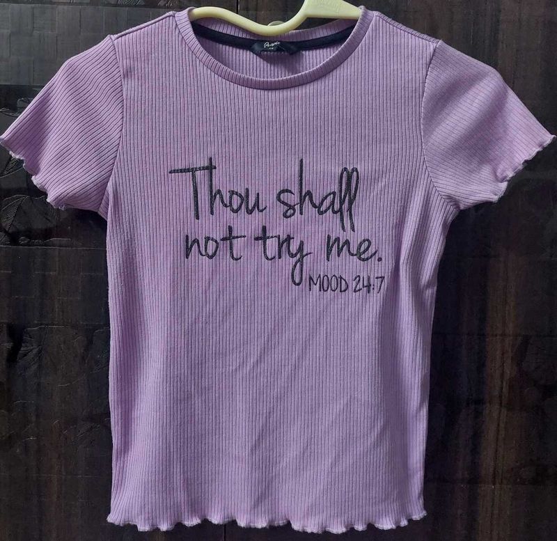 People Slim Fit Lavender T Shirt