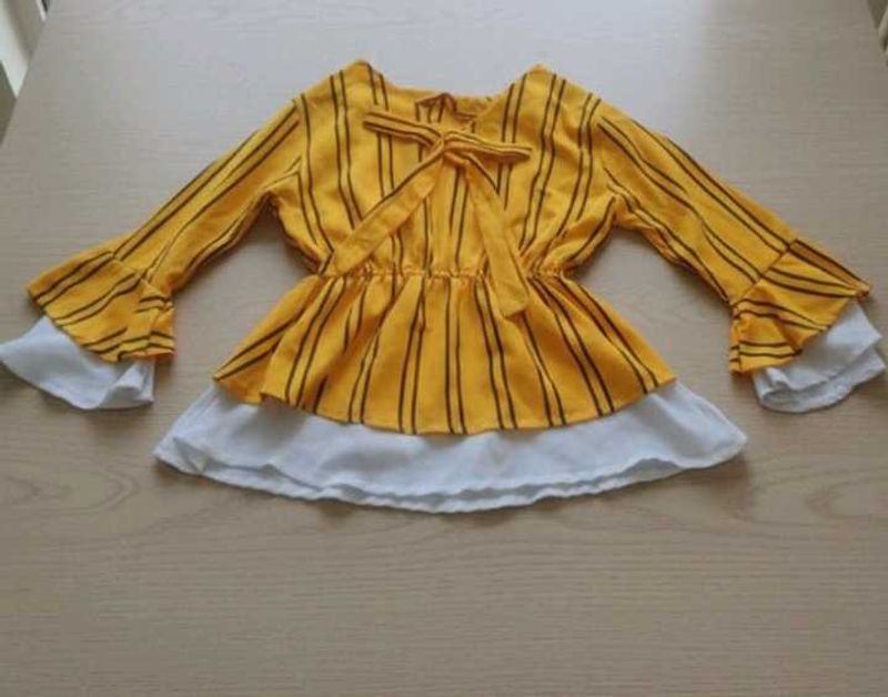 Cute Striped Top with Bow Detail