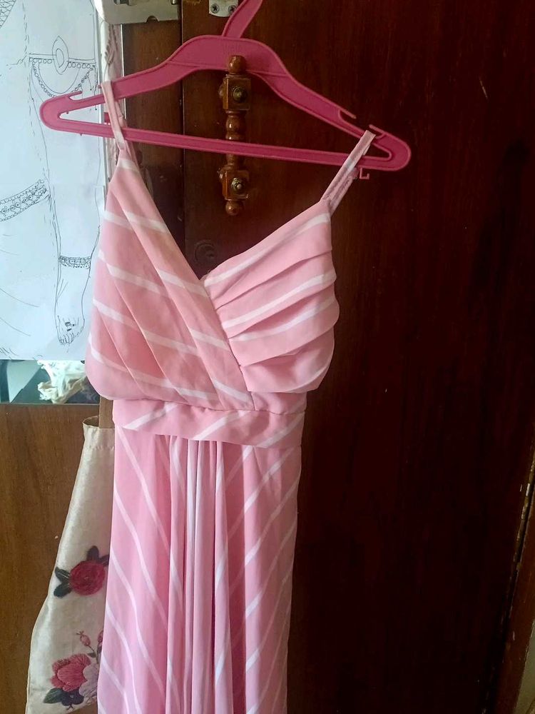 Pink Striped Maxi Dress